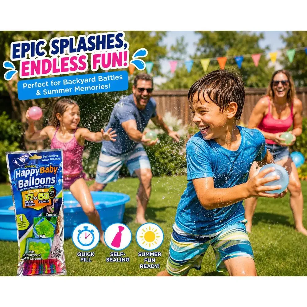 Splash Squad Quick-Fill Water Balloon Bundle | Self-Sealing Summer Water Balloo